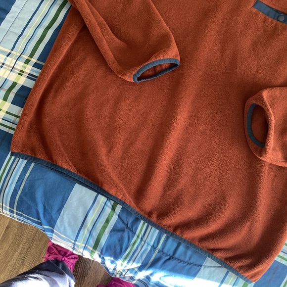 Dark brick and navy fleece jacket - Picture 4 of 17